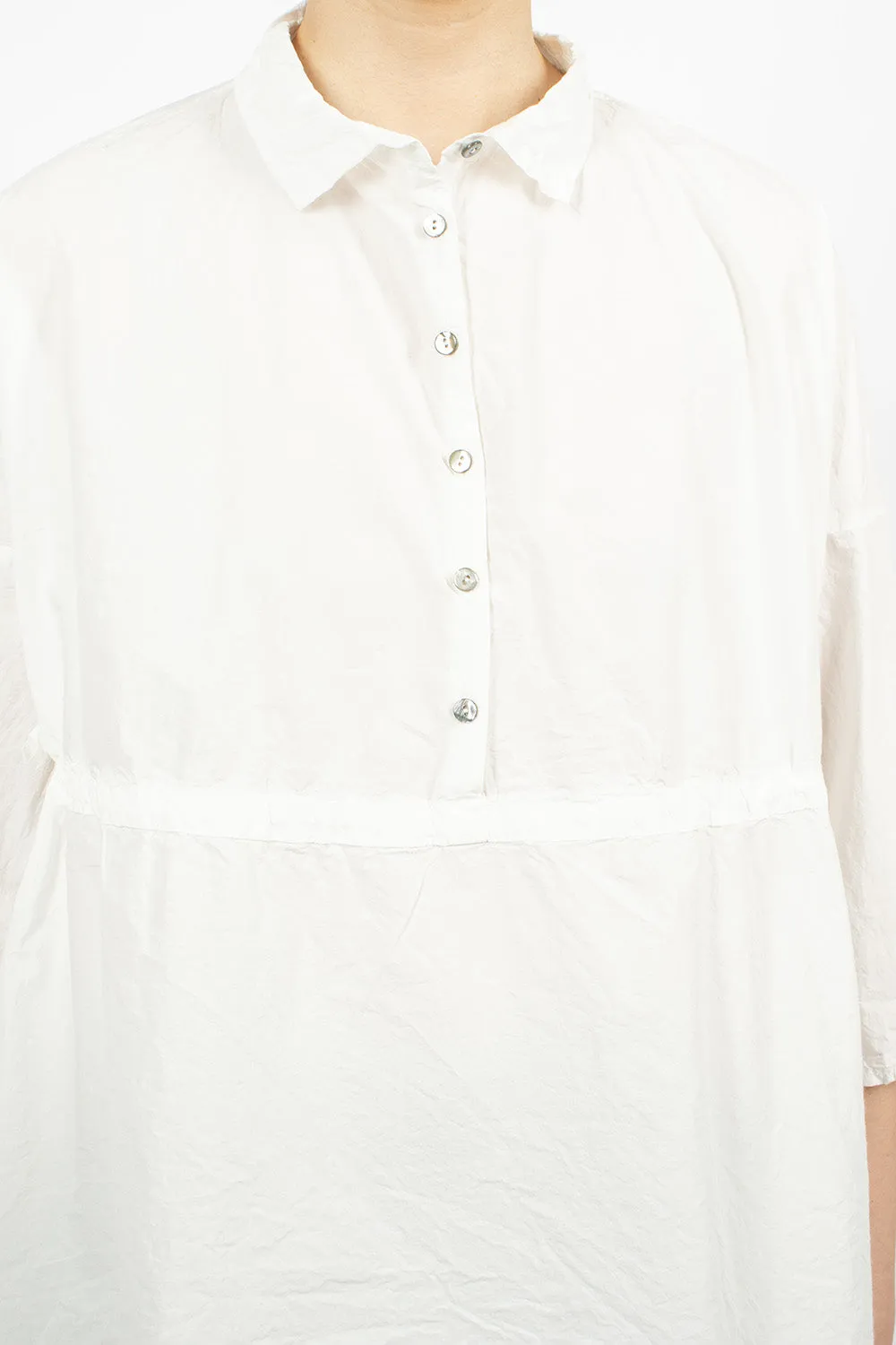 12_117 Drawstring Collar Shirt TC Milk