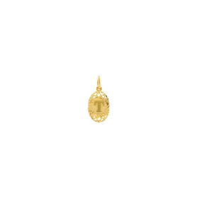 22K Gold Minimal T Pendant