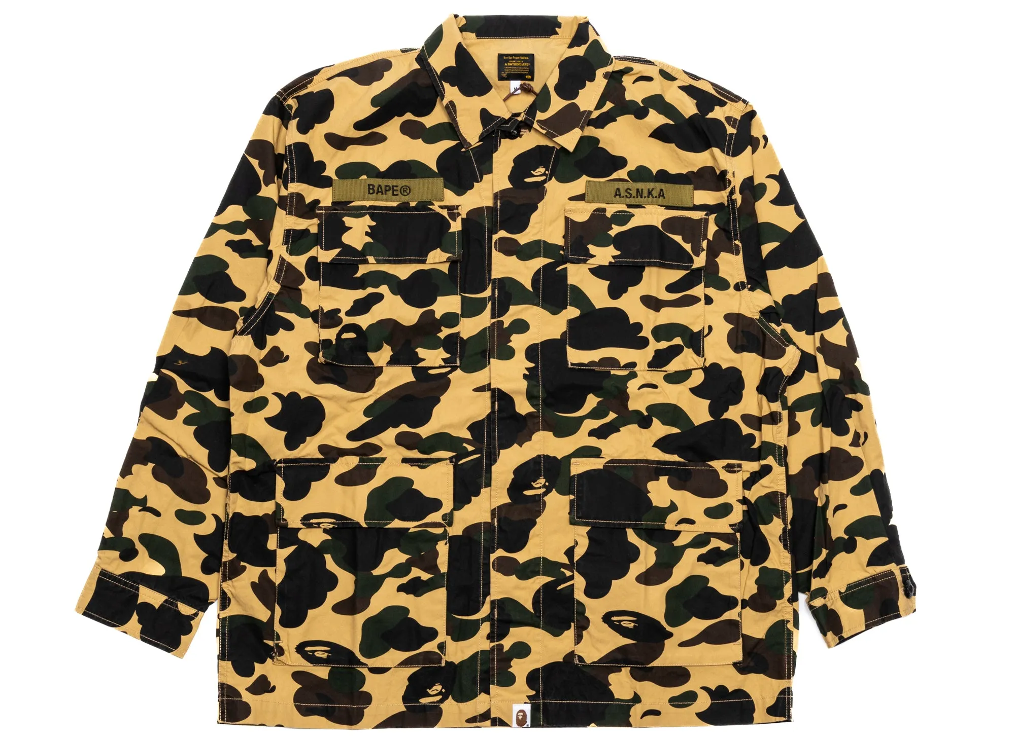 A Bathing Ape 1st Camo Military Shirt in Yellow xld