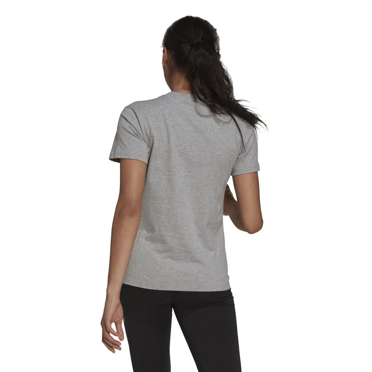 ADIDAS WOMEN'S LOUNGEWEAR ESSENTIALS LOGO GREY TEE