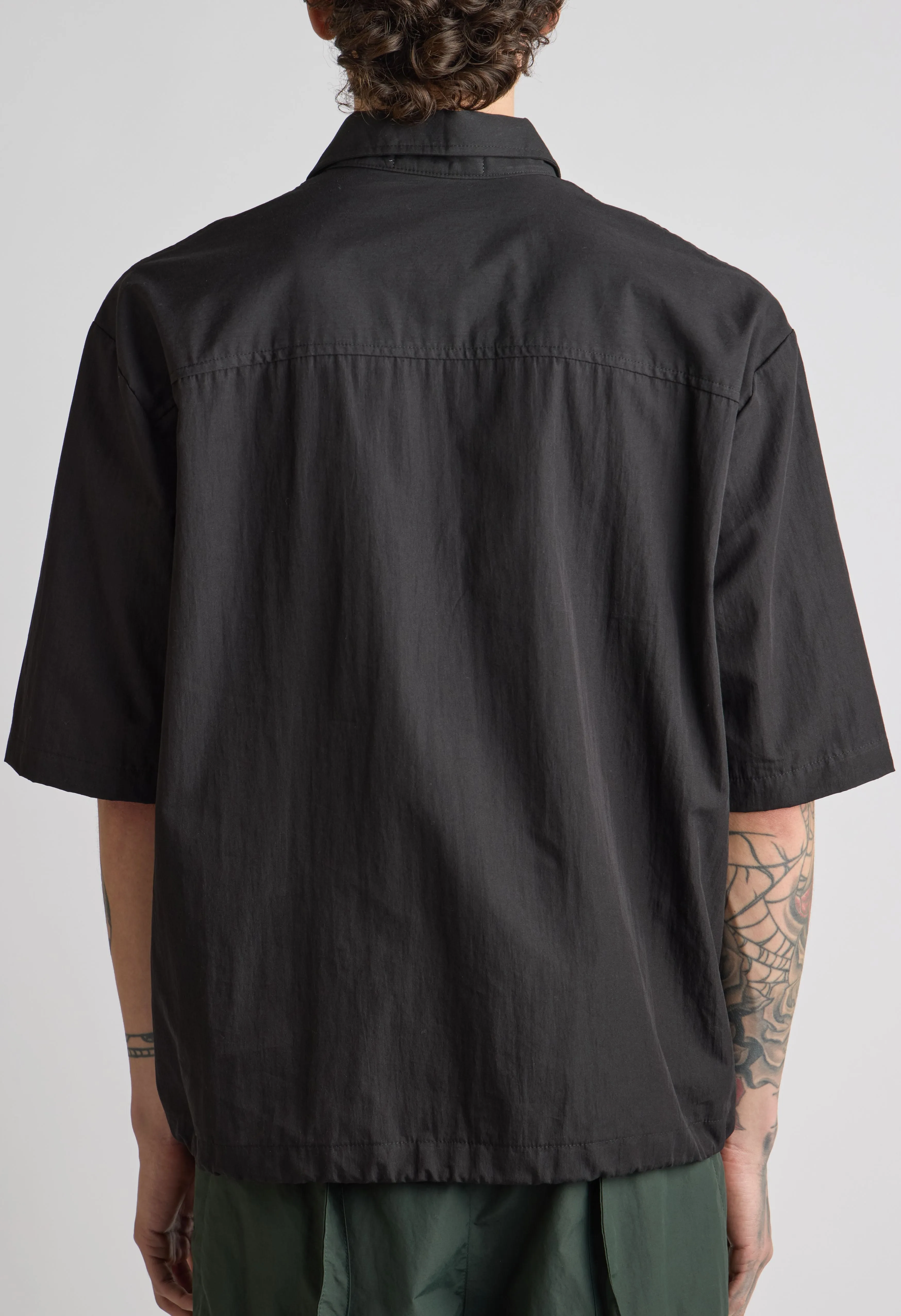 Adjustable Waist Button Up in Black