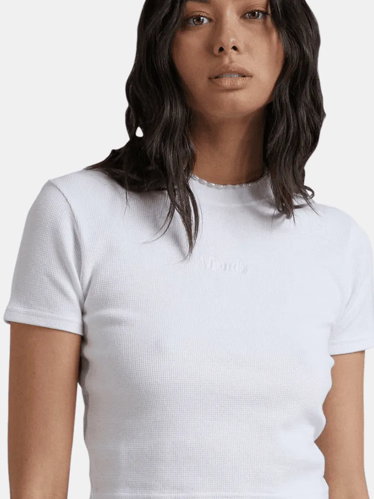 Afends Erin Waffle Fitted Tee - White