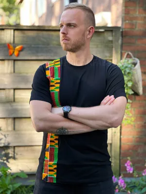 African Kente Print Mens' T-shirt (slim fit)