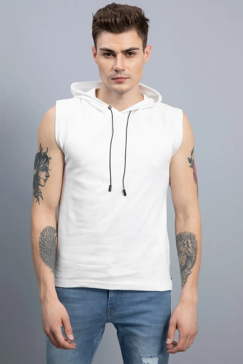 Agile White Sleeveless T-Shirt