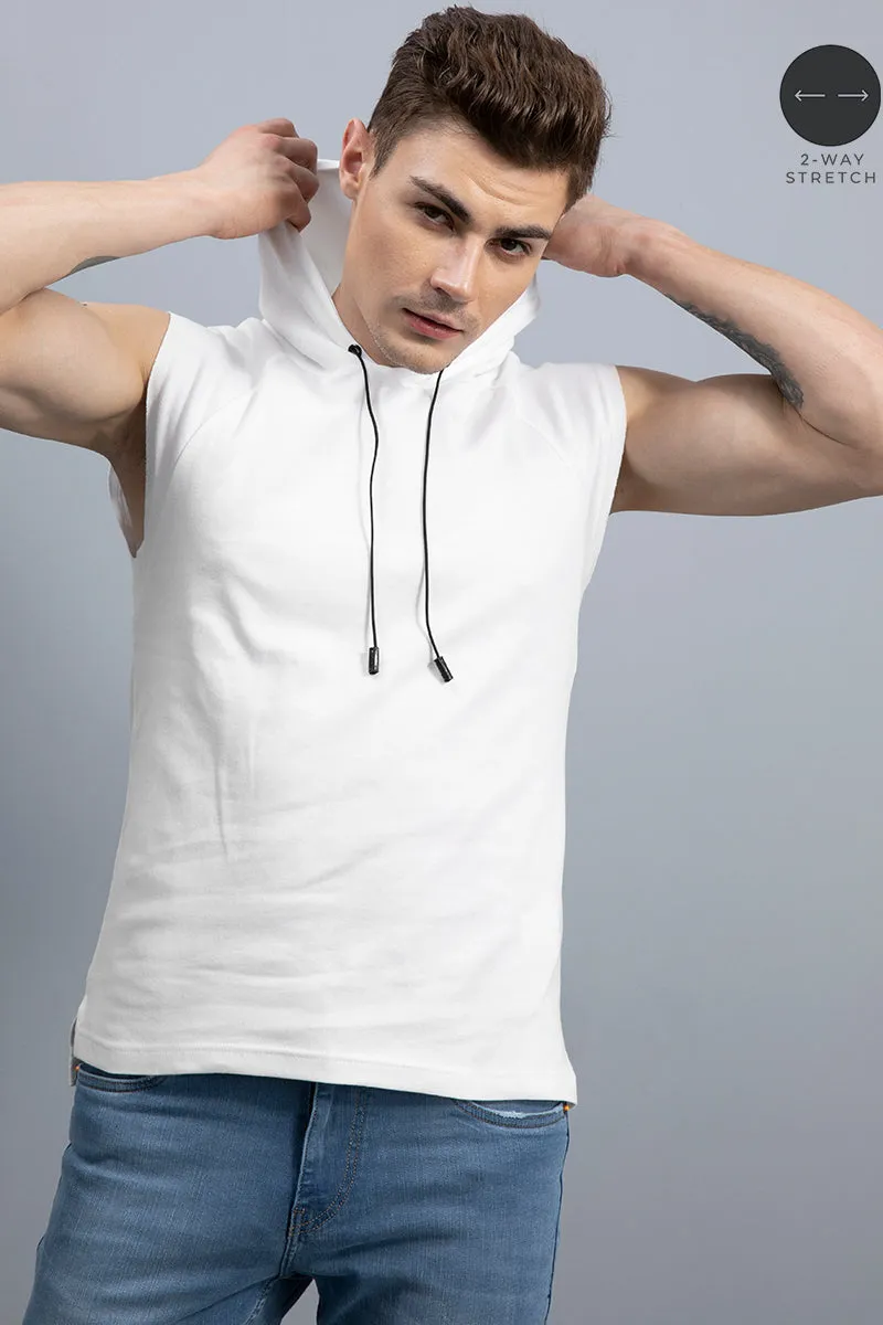 Agile White Sleeveless T-Shirt