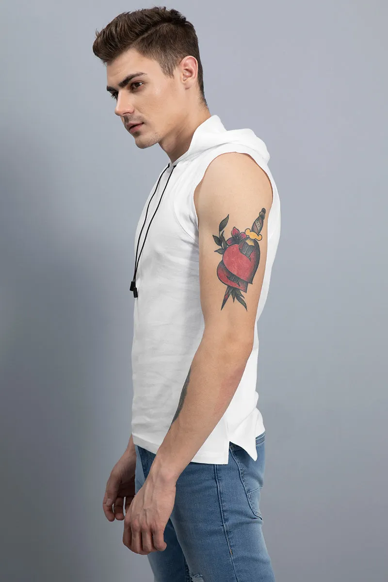 Agile White Sleeveless T-Shirt