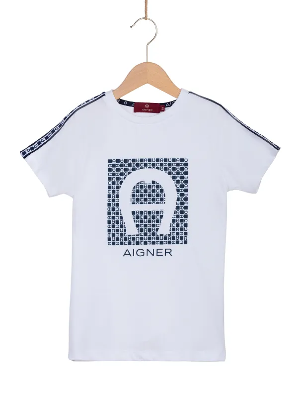 Aigner T-Shirt Strip Logo White