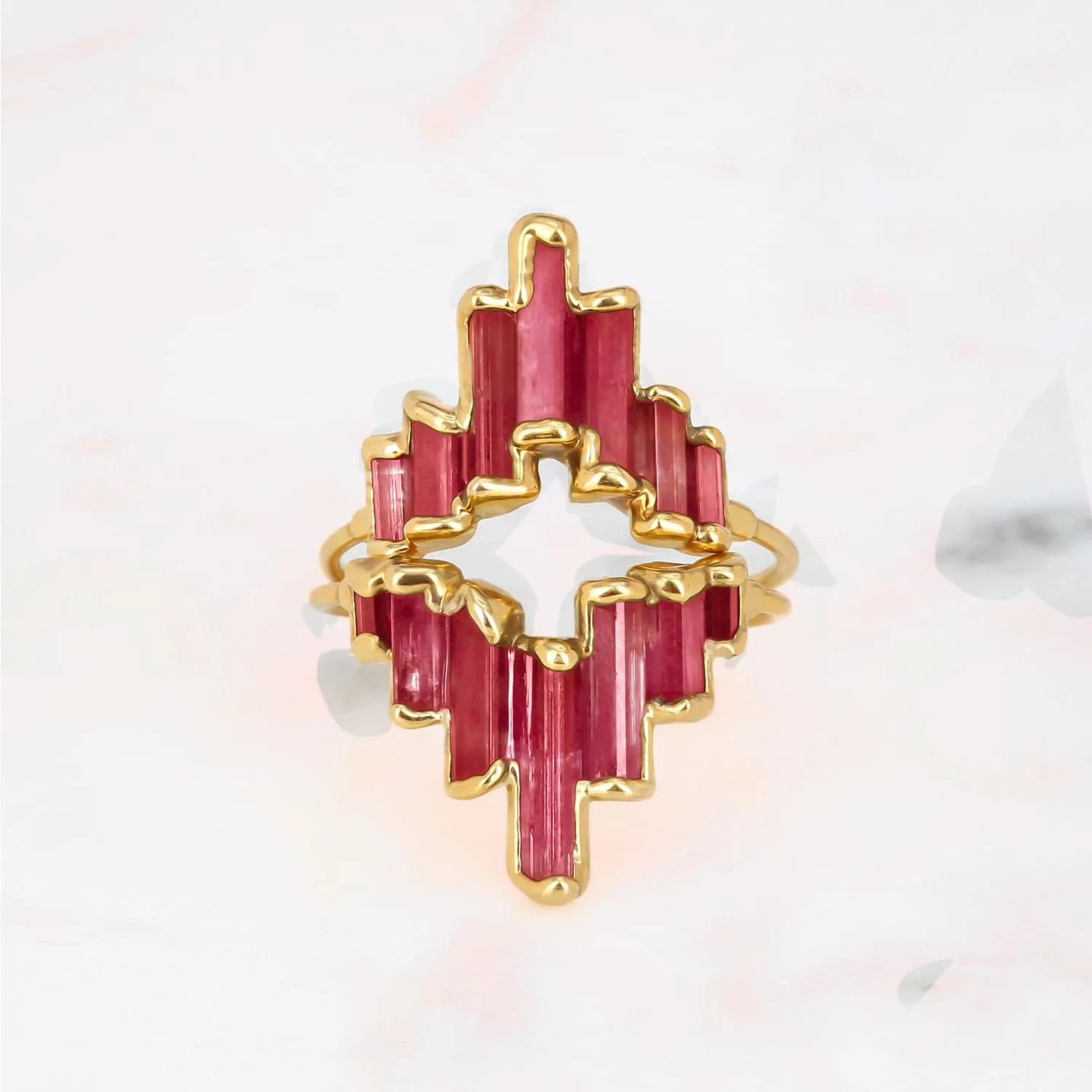 Art Deco Pink Tourmaline Ring