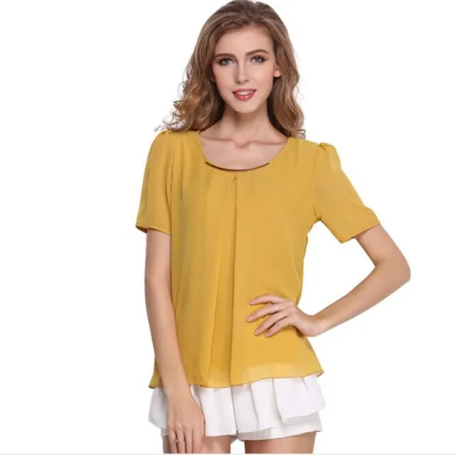 AshoreShop Summer Women's Chiffon Short Sleeve Shirt