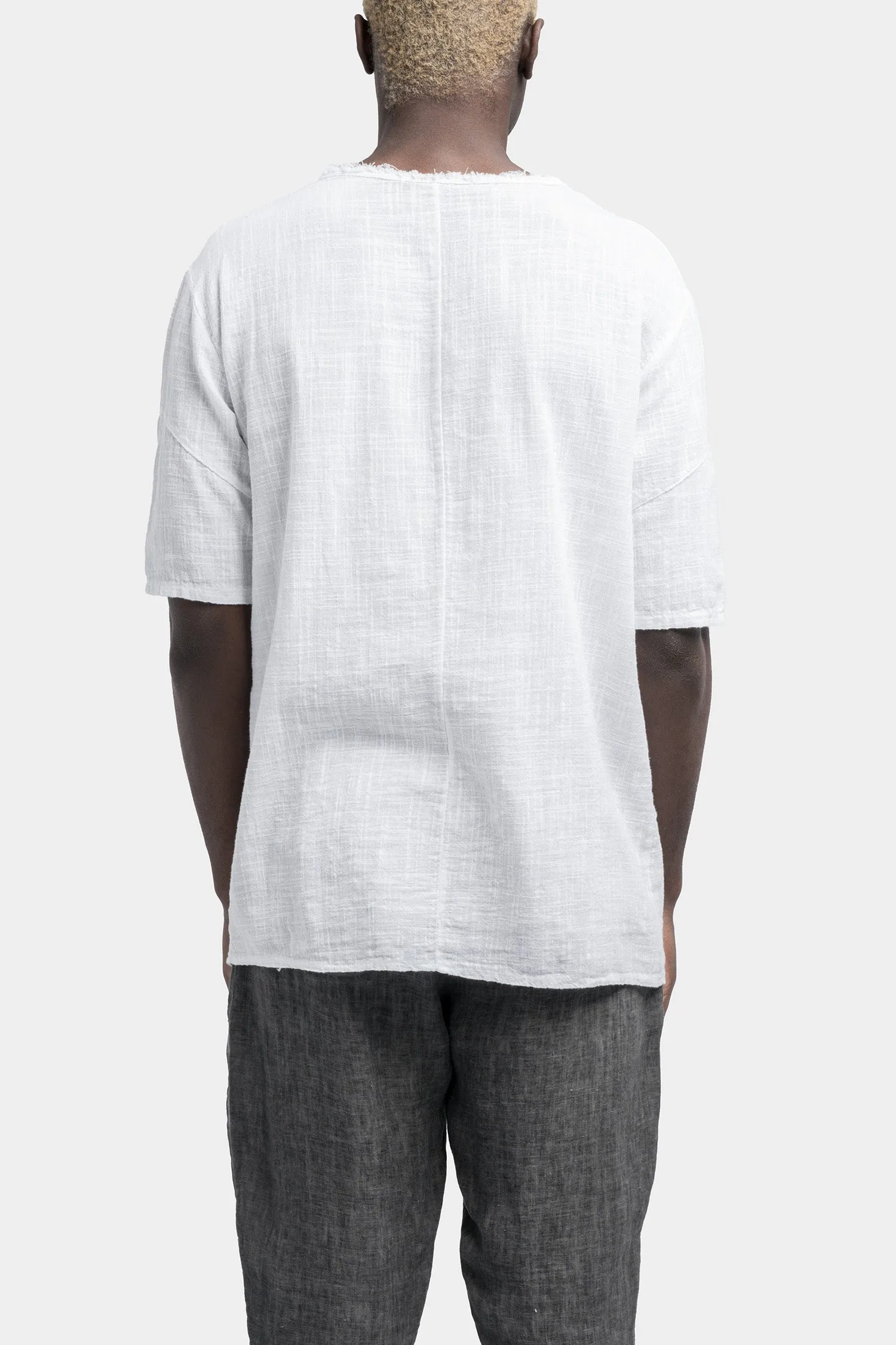 Asymmetrical cotton t-shirt, White