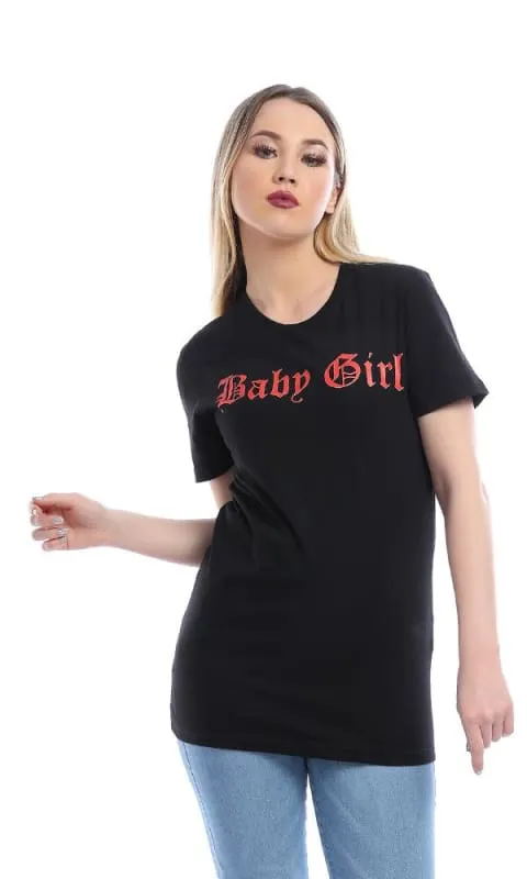 Baby Girl - Digital Graphics Basic T-shirt Black