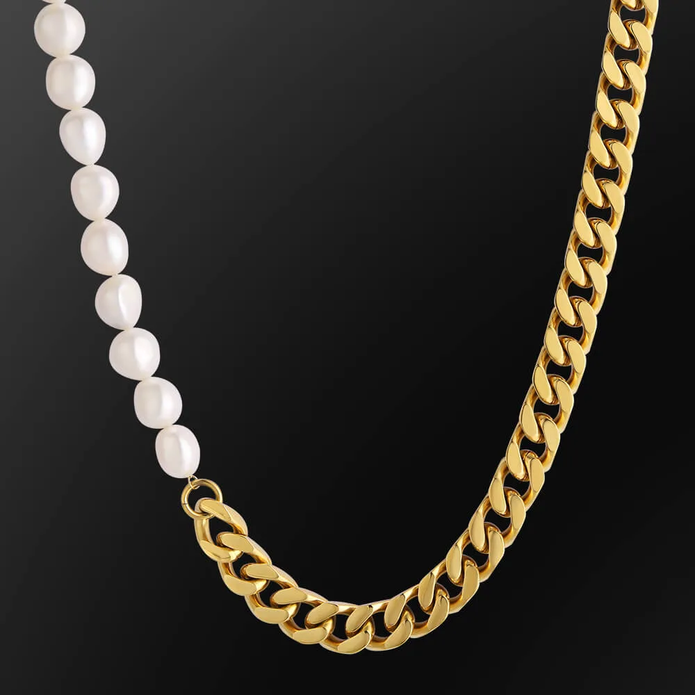 Baroque Pearl Necklace White Gold/Yellow Gold