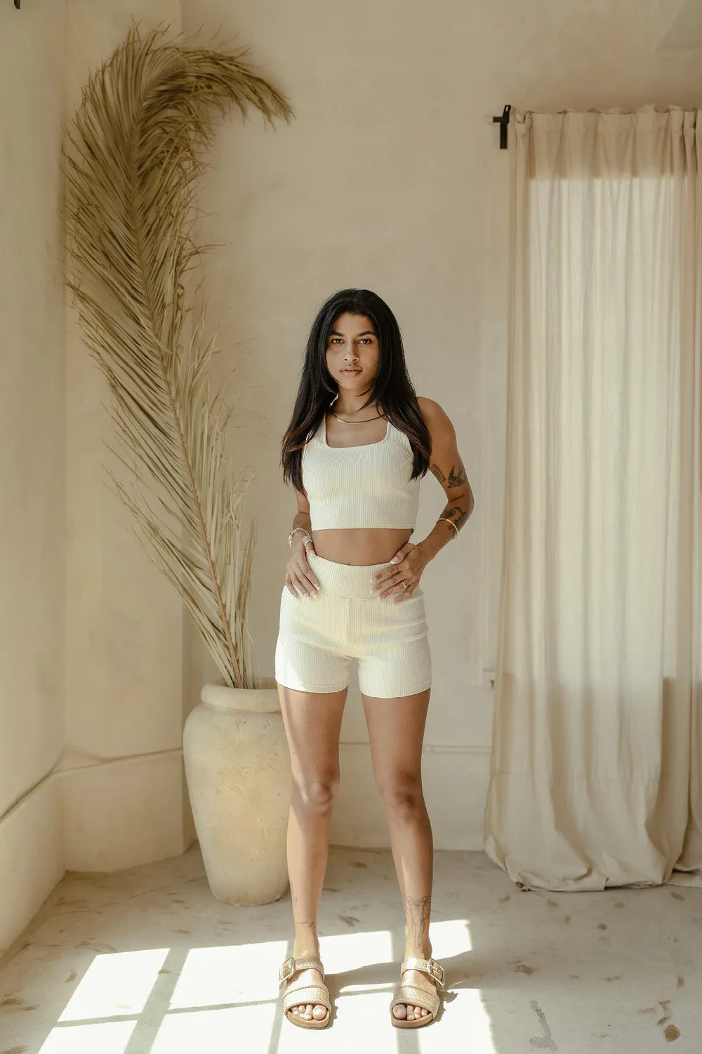 Biker Shorts in White