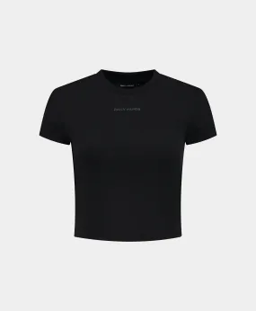 Black Logotype Cropped T-Shirt