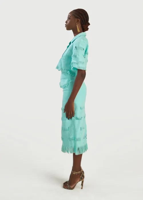 Boyedoe Busumuru II Women's Mint Green Skirt and shirt Set