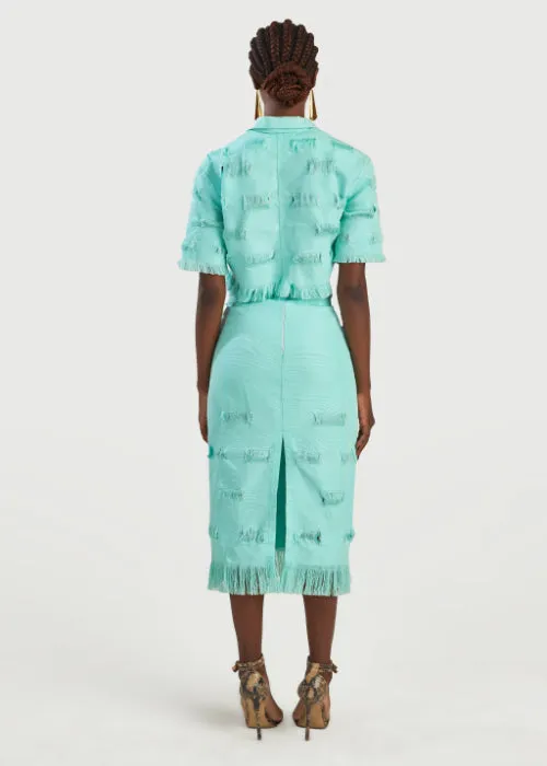 Boyedoe Busumuru II Women's Mint Green Skirt and shirt Set