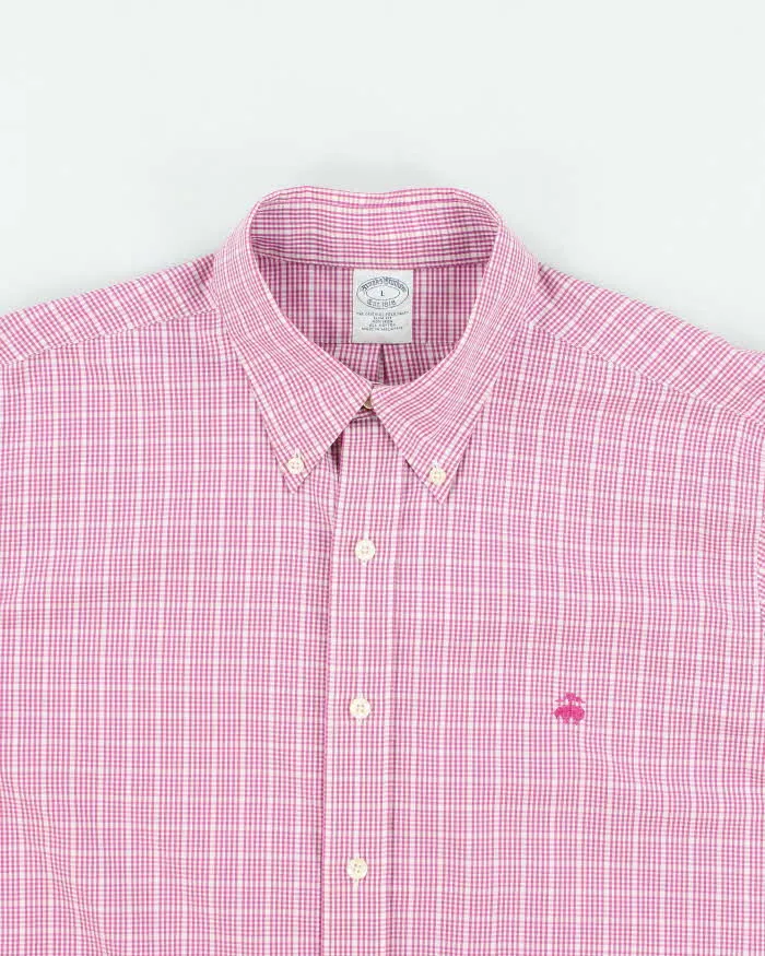 Brooks Brothers Pink Check Shirt - L