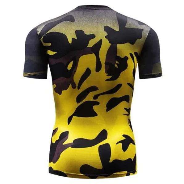 Camouflage Compression 'Liquid | Yellow' Short Sleeve Rashguard