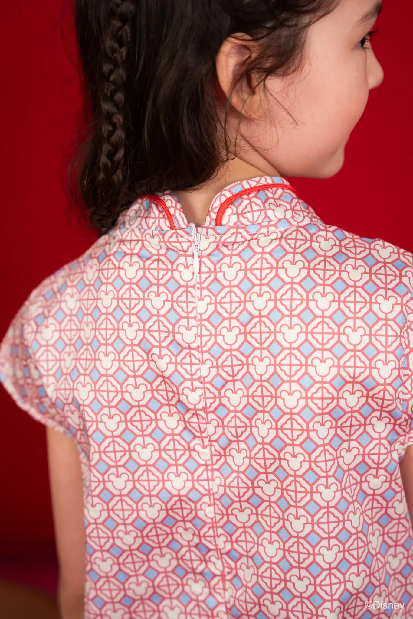 Cheongsam - Pink Mickey Tiles