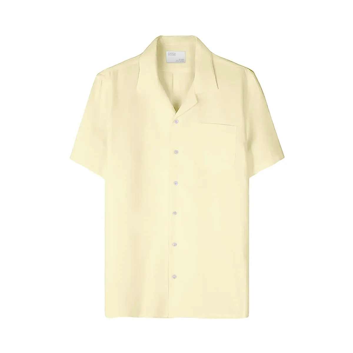 Colorful Linen Short Shirt Soft Yellow