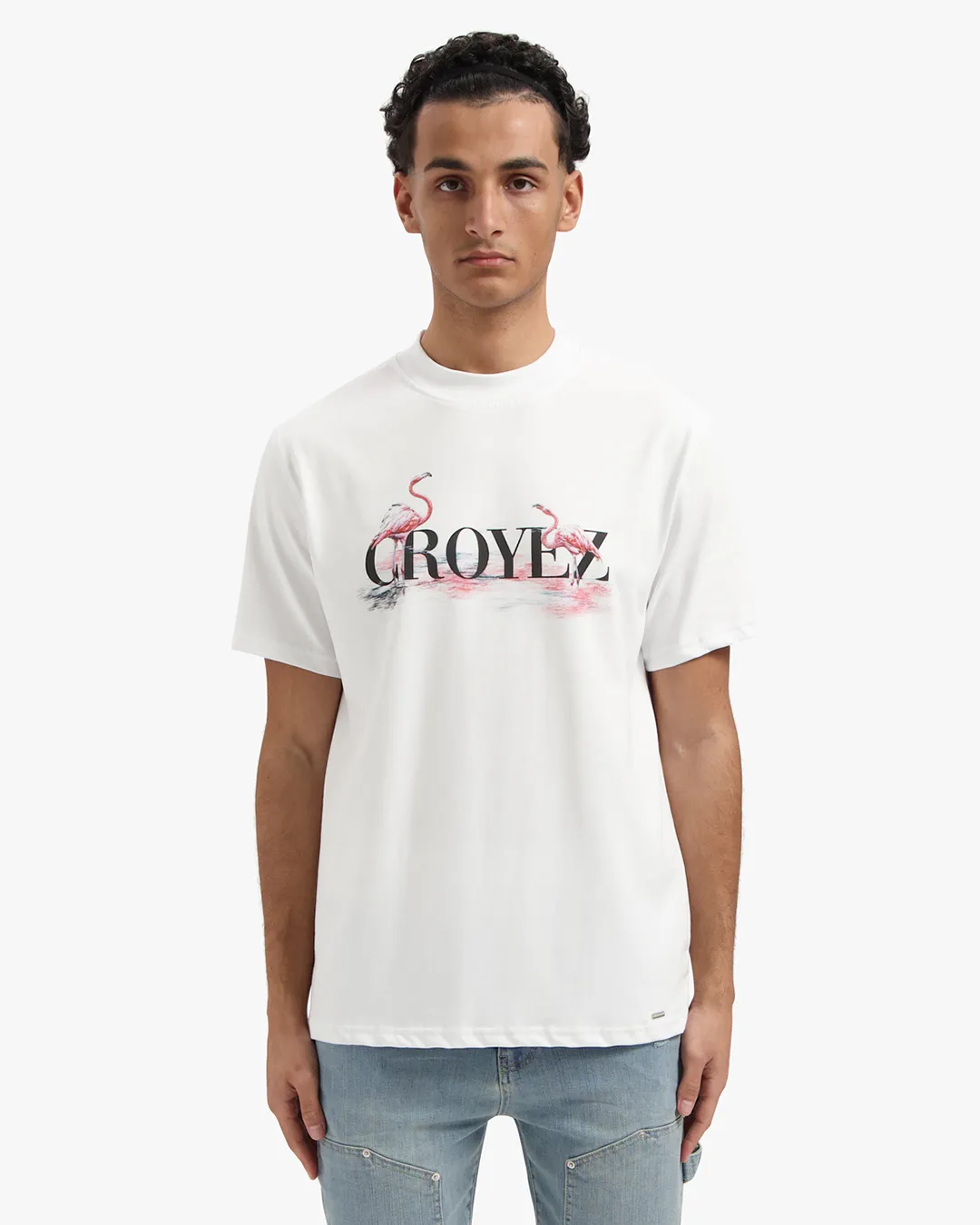 CROYEZ PINK FLAMINGO T-SHIRT - WHITE