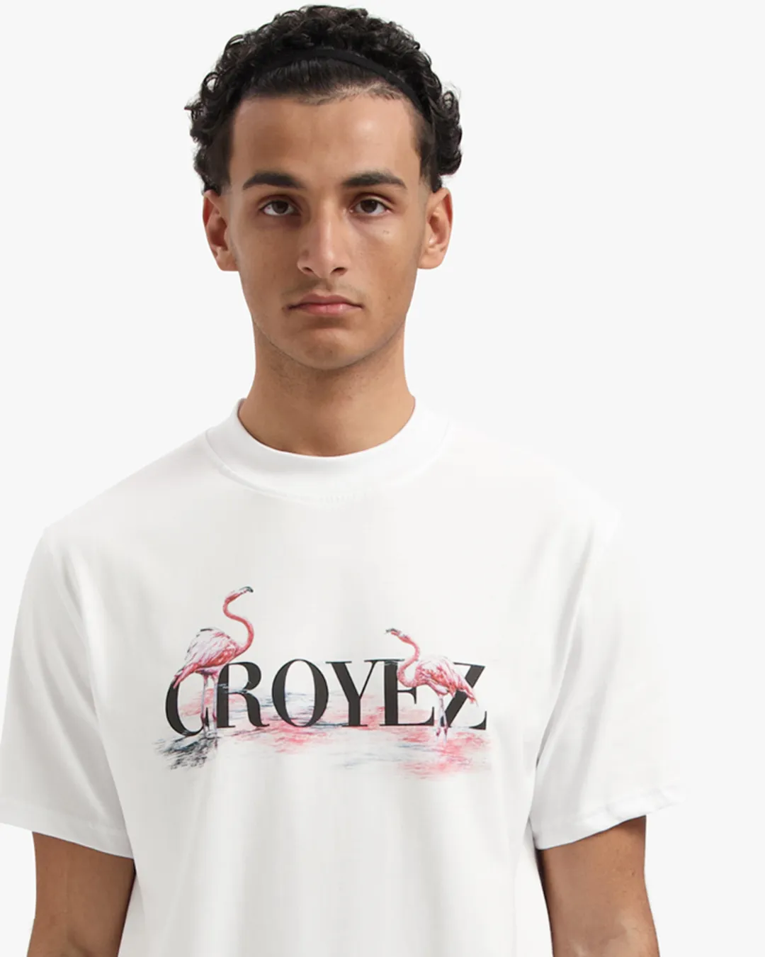 CROYEZ PINK FLAMINGO T-SHIRT - WHITE