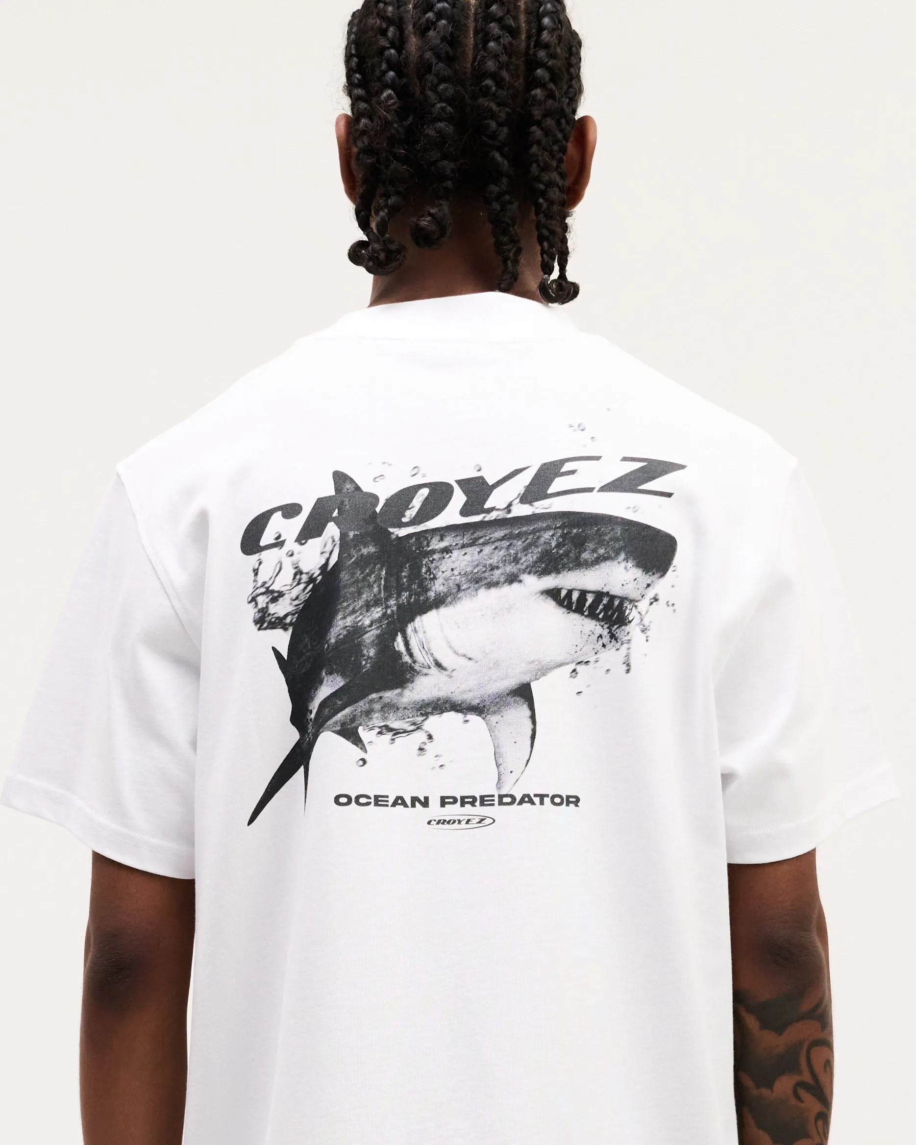 CROYEZ SHARK T-SHIRT - WHITE/BLACK