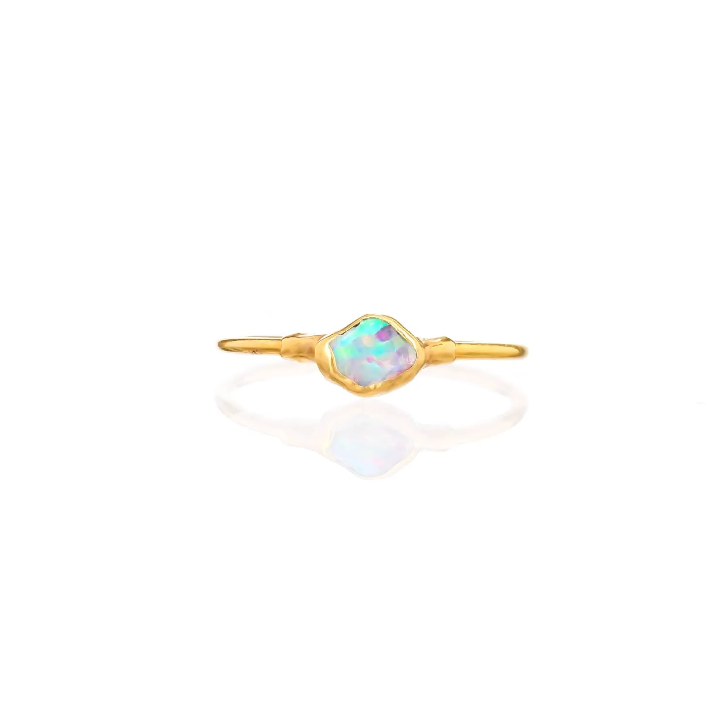 Dainty Raw Australian Opal Ring