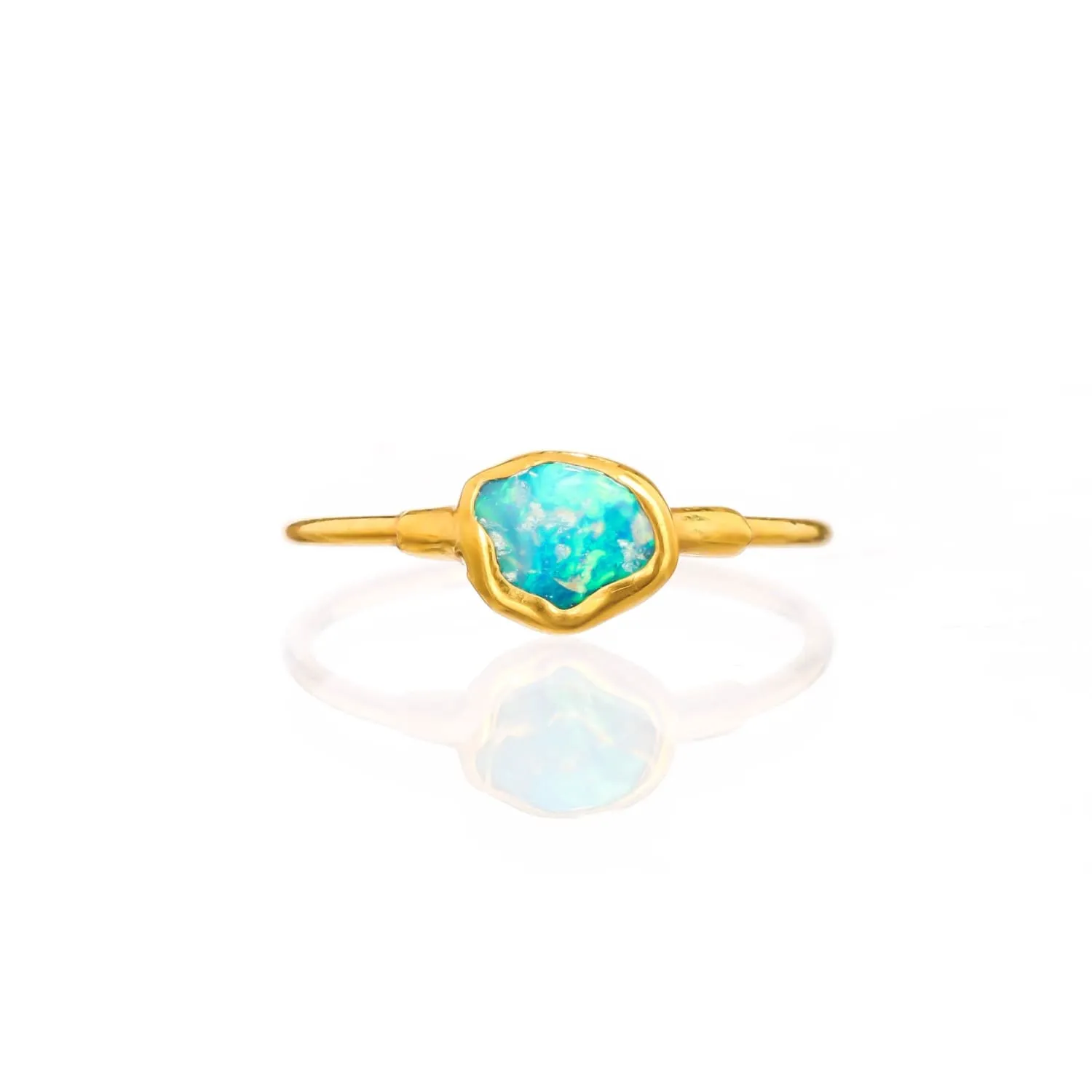 Dainty Raw Australian Opal Ring