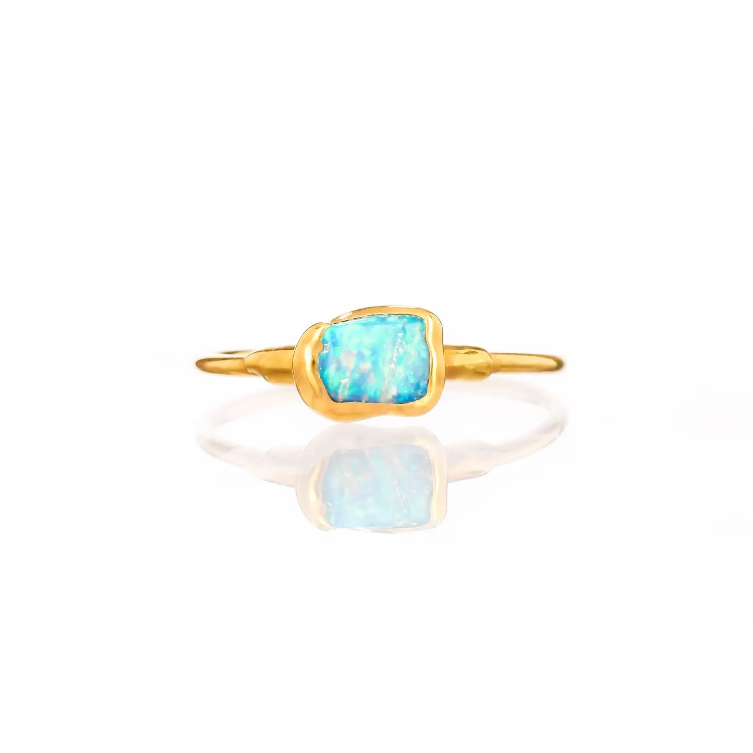 Dainty Raw Australian Opal Ring