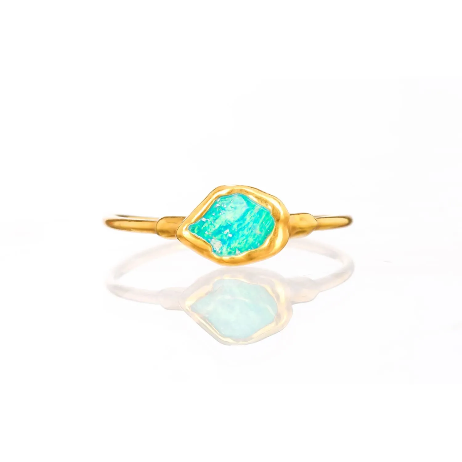 Dainty Raw Australian Opal Ring