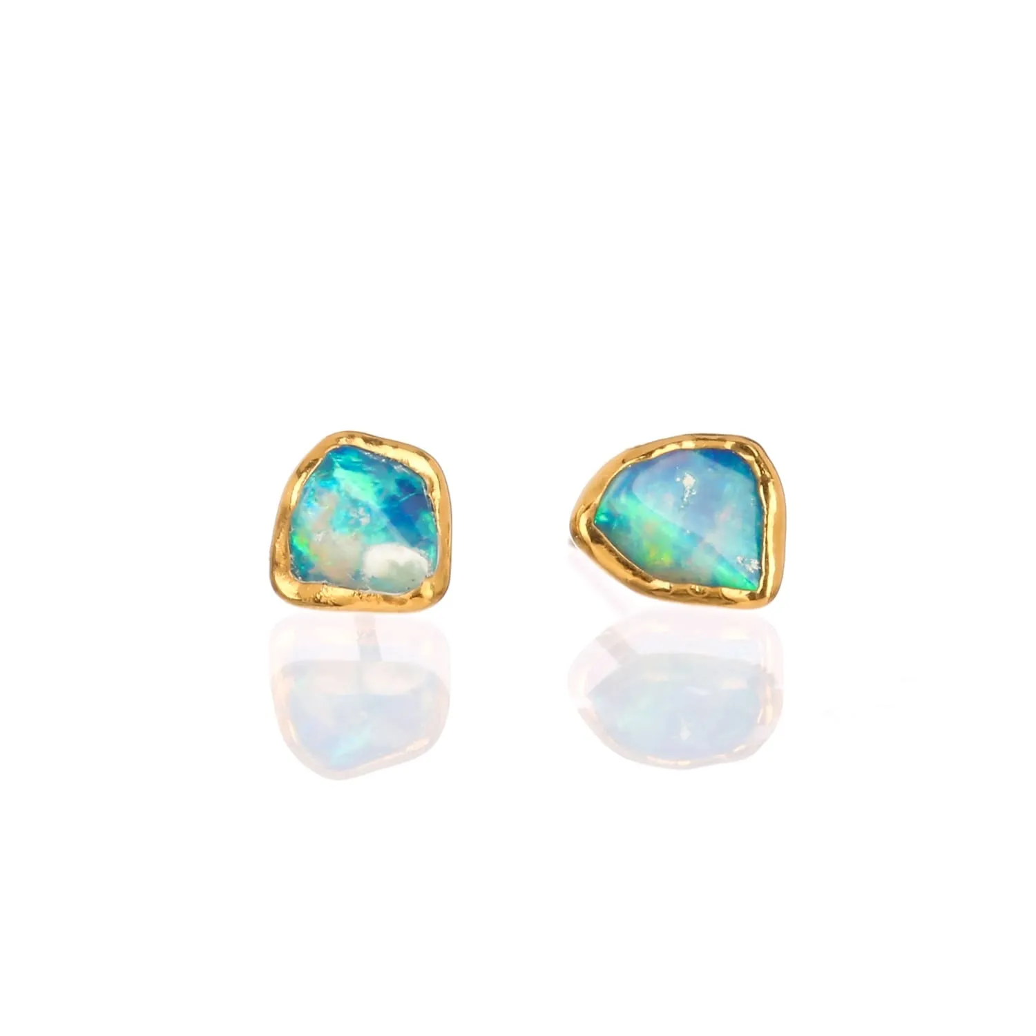 Dainty Raw Australian Opal Stud Earrings