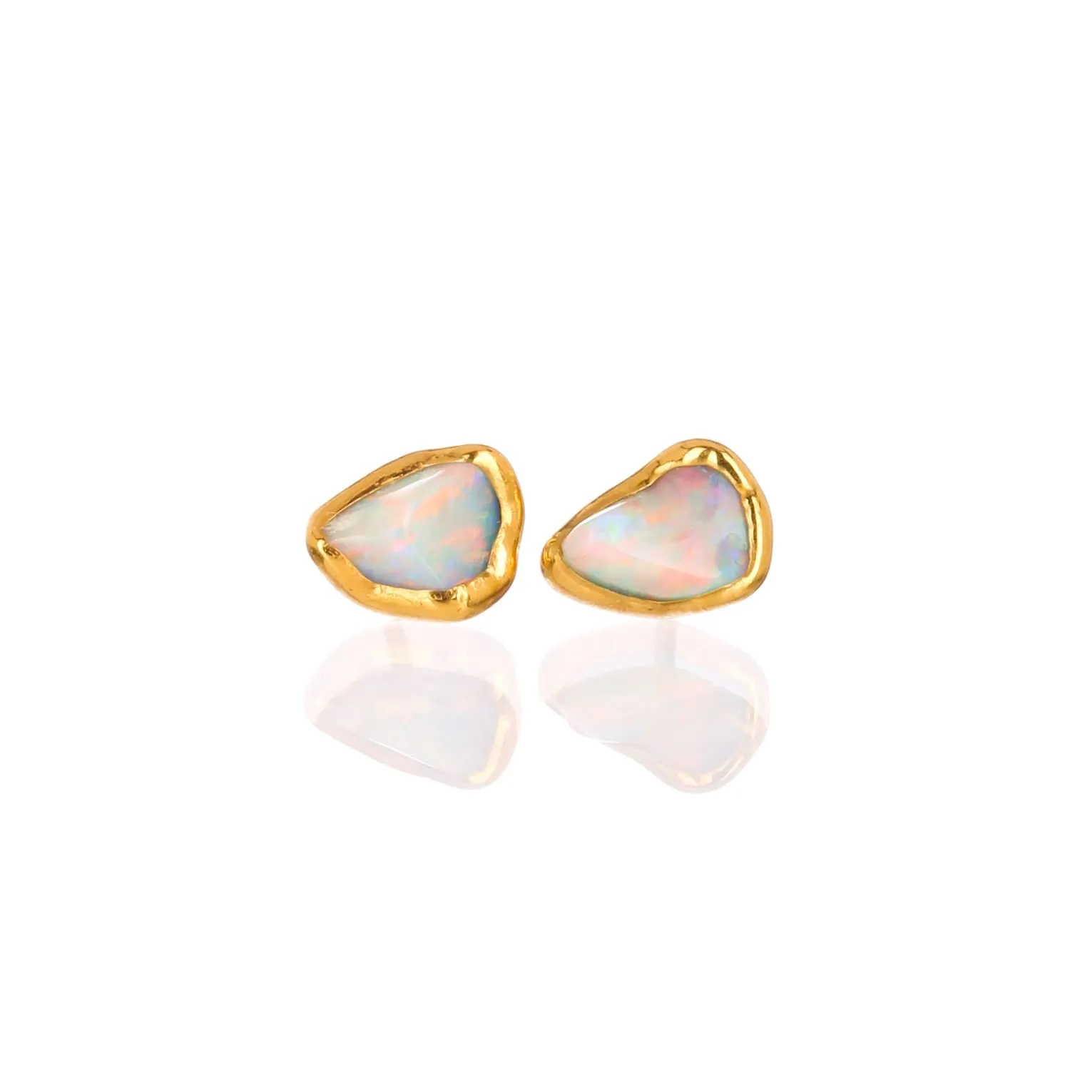 Dainty Raw Australian Opal Stud Earrings