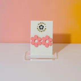 Daisy Earrings - Candy Pink Acrylic Statement Studs