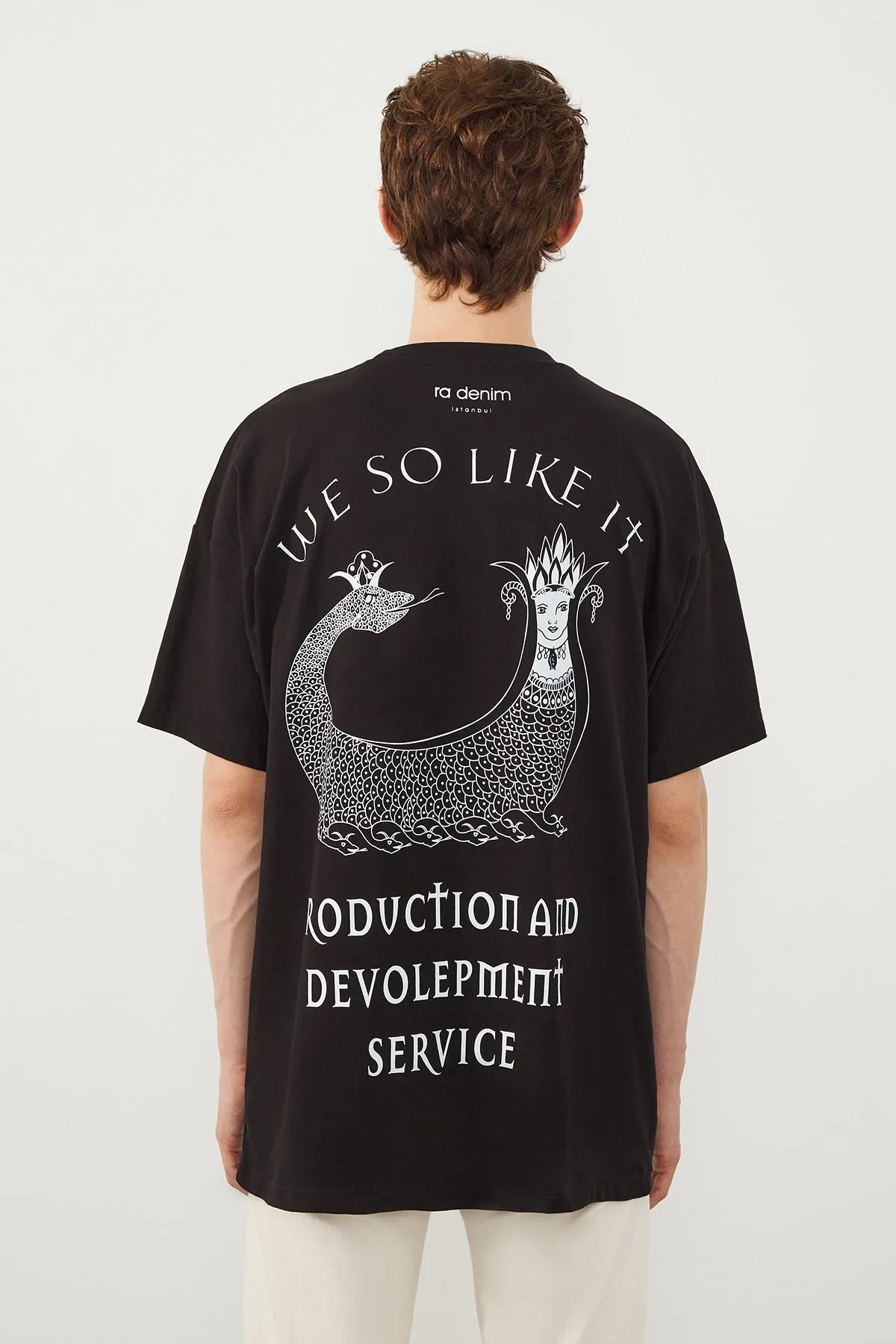 Denge Oversize Black Shahmaran Unisex T-shirt