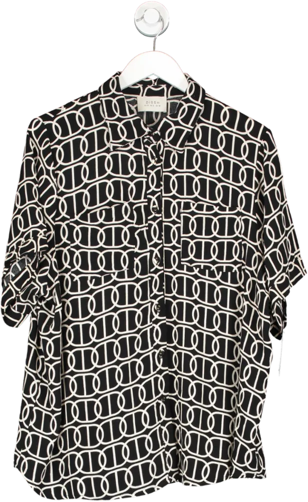 DISSH Black Izzie Chain Vacation Shirt UK 10