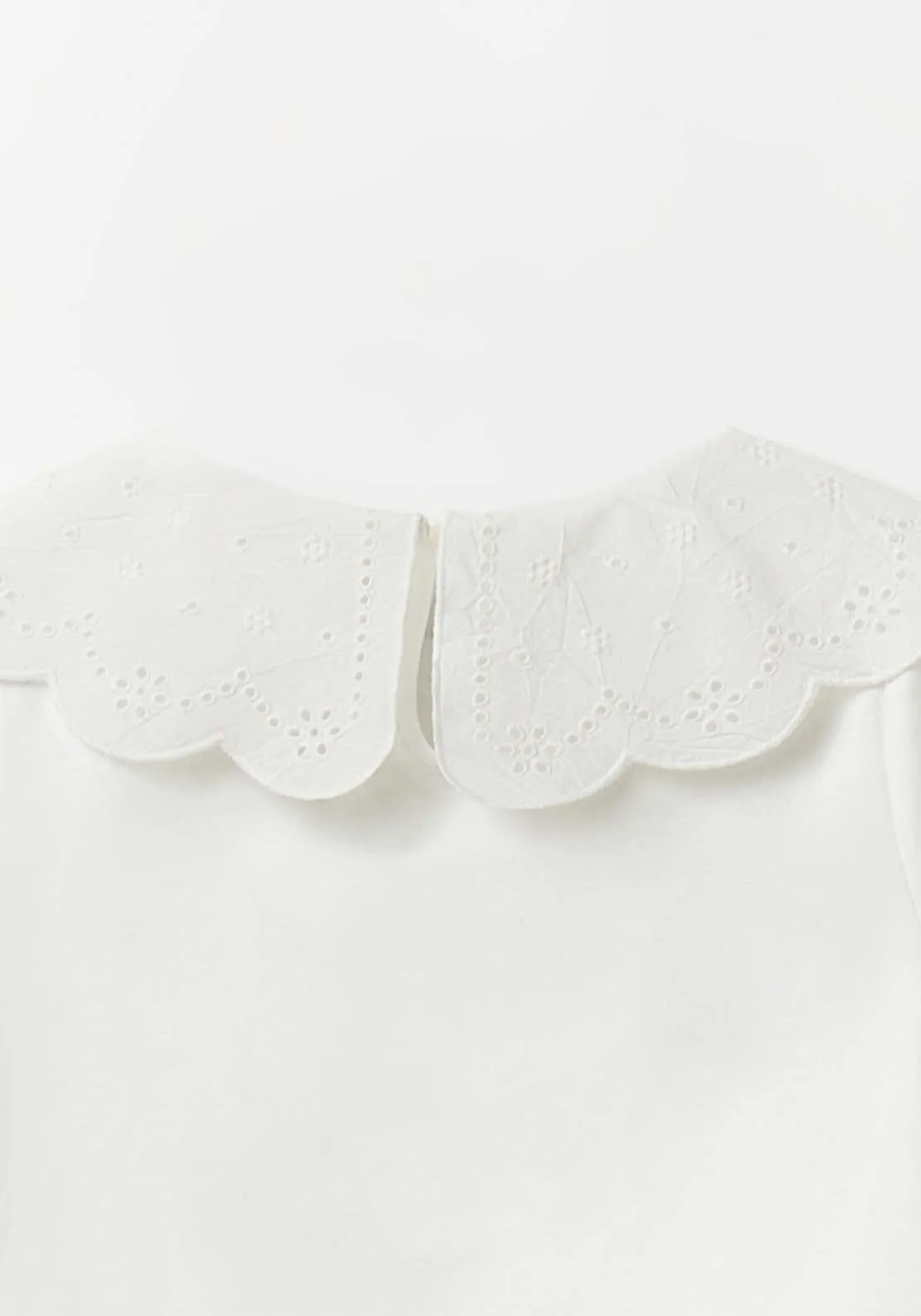 Embroidered Collar T-Shirt - White