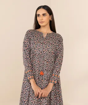 Embroidered Flared Lawn Shirt