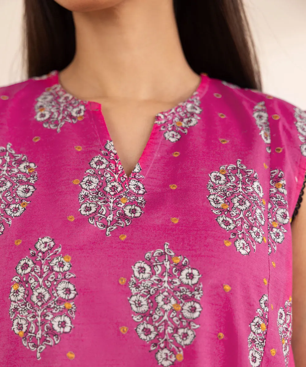 Embroidered Flared Lawn Shirt