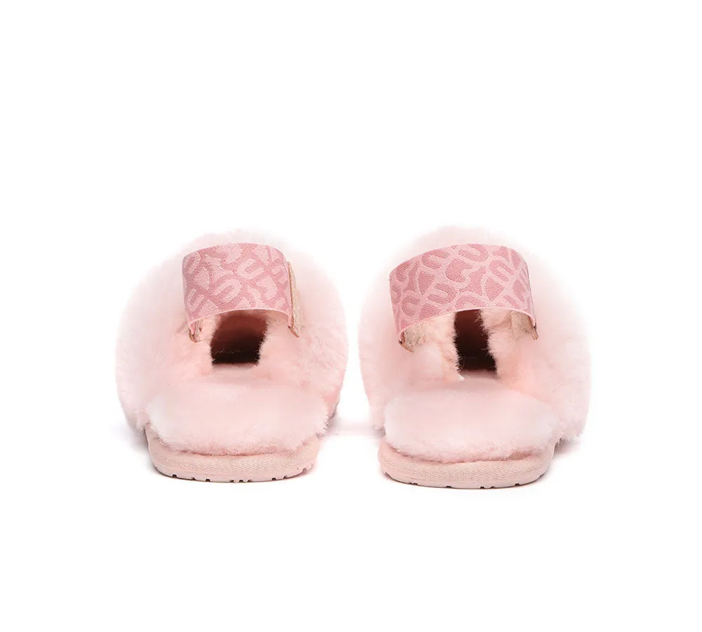 EVERAU Removable Strap Slingback Sheepskin Slippers Lonsdale