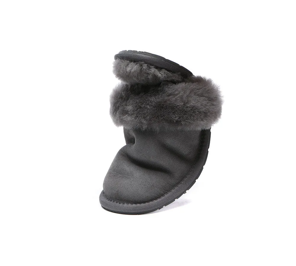 EVERAU Removable Strap Slingback Sheepskin Slippers Lonsdale