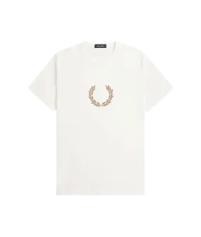 Flocked Laurel Wreath T-Shirt - White