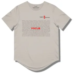 Focus Curved Hem T Shirt - Cool Grey / Heather - Black / Red