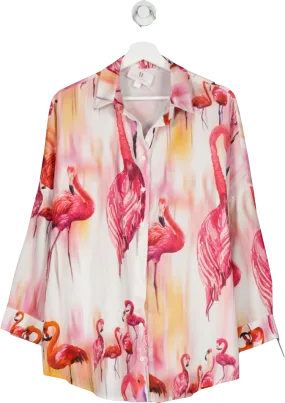 Forever Unique Pink Flamingo Print Shirt UK S/M