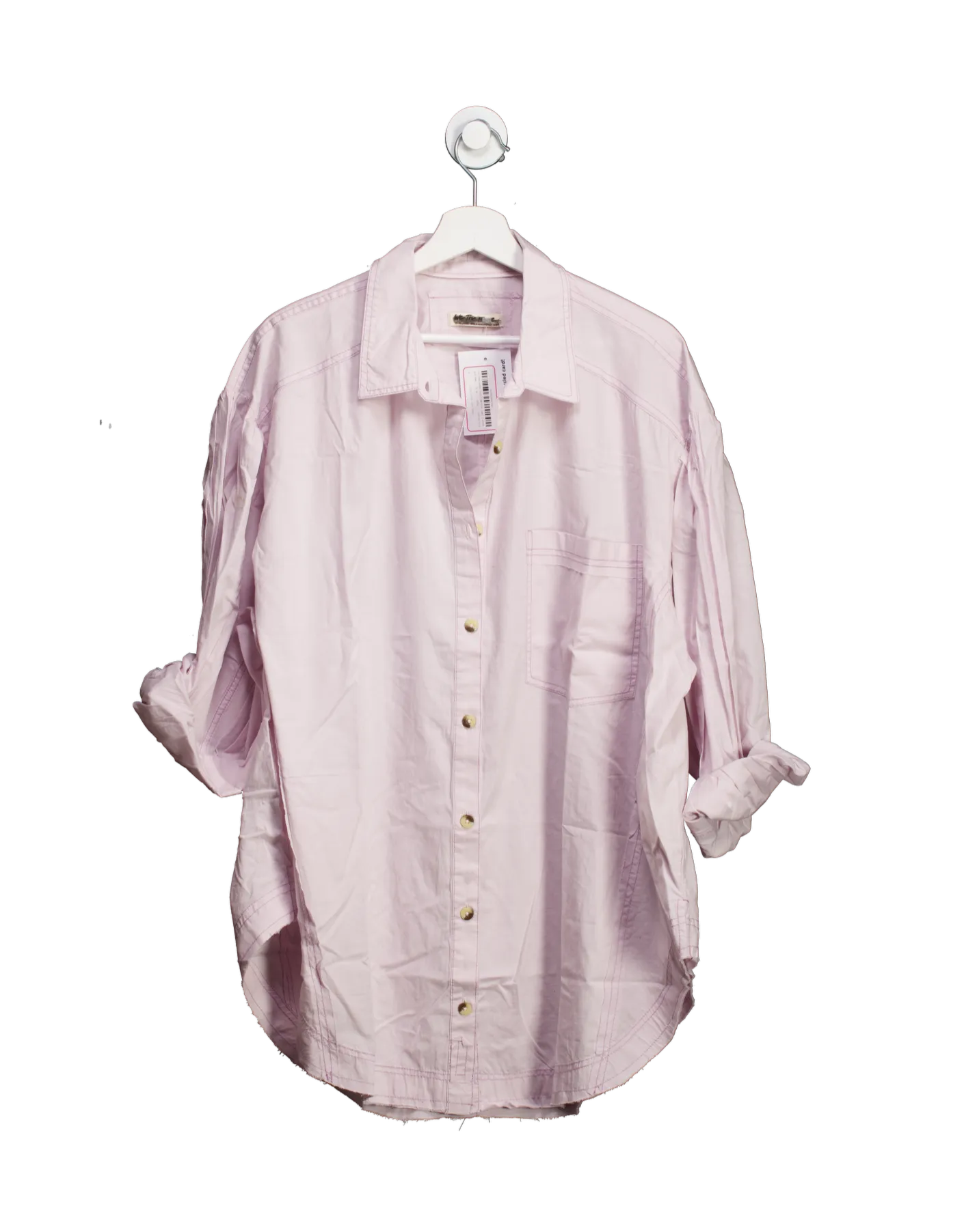 Free People Pink Happy Hour oversize Shirt UK XL