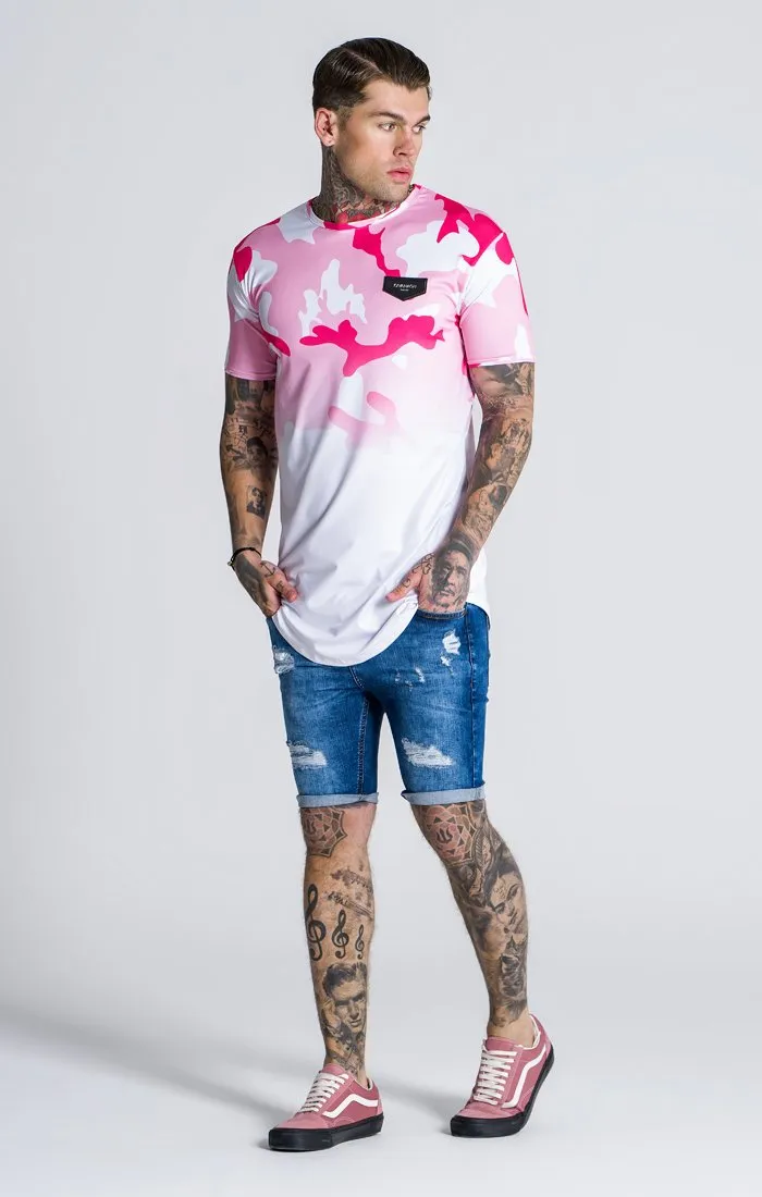 GK Pink Camu Tee With White Fade