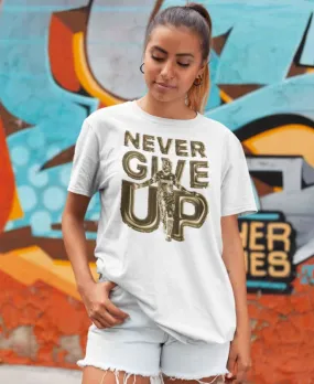 Golden Boy Mo Salah Never Give up - Digital Graphics Basic T-shirt White