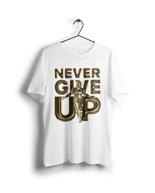 Golden Boy Mo Salah Never Give up - Digital Graphics Basic T-shirt White