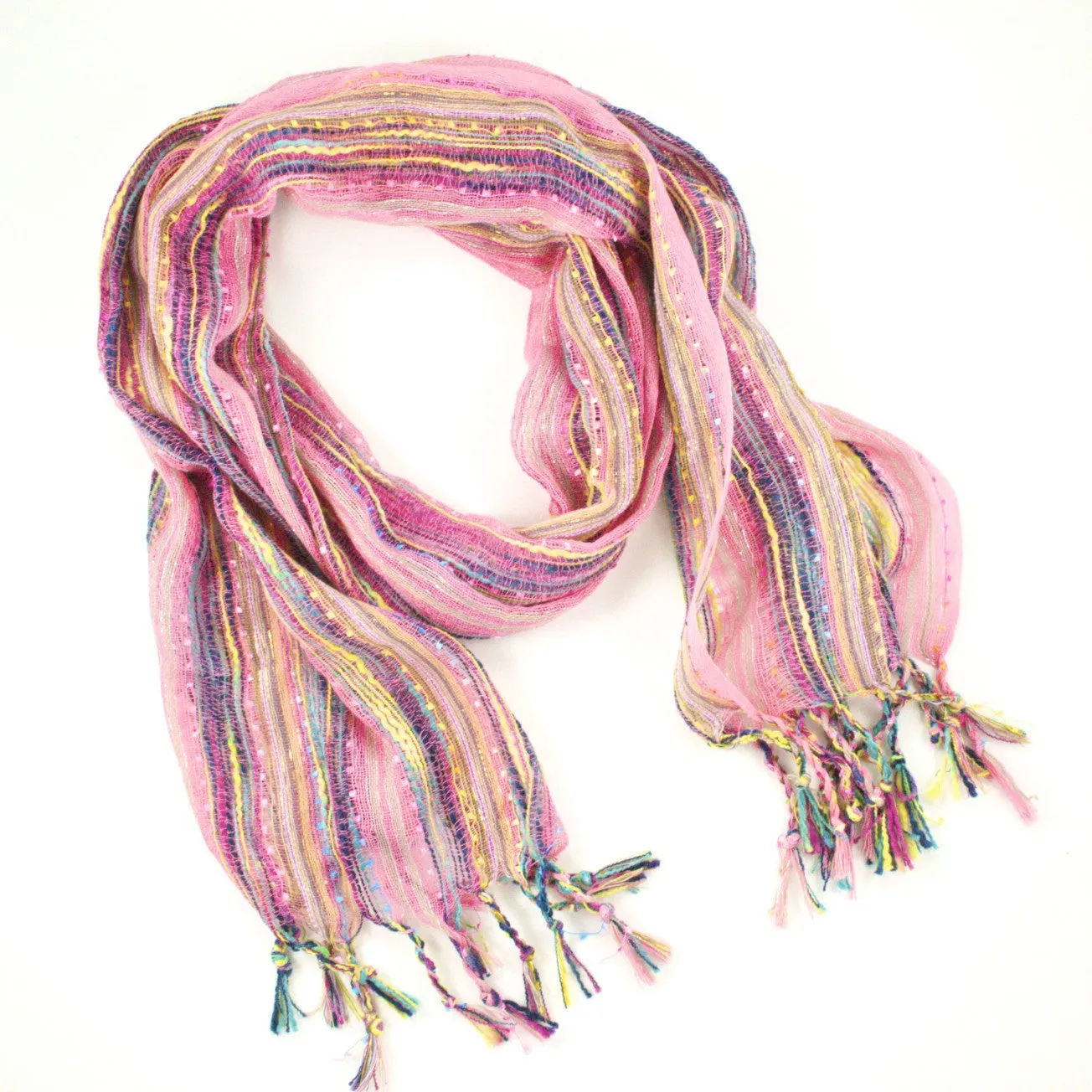 Guatemalan Handwoven Scarf - Pink