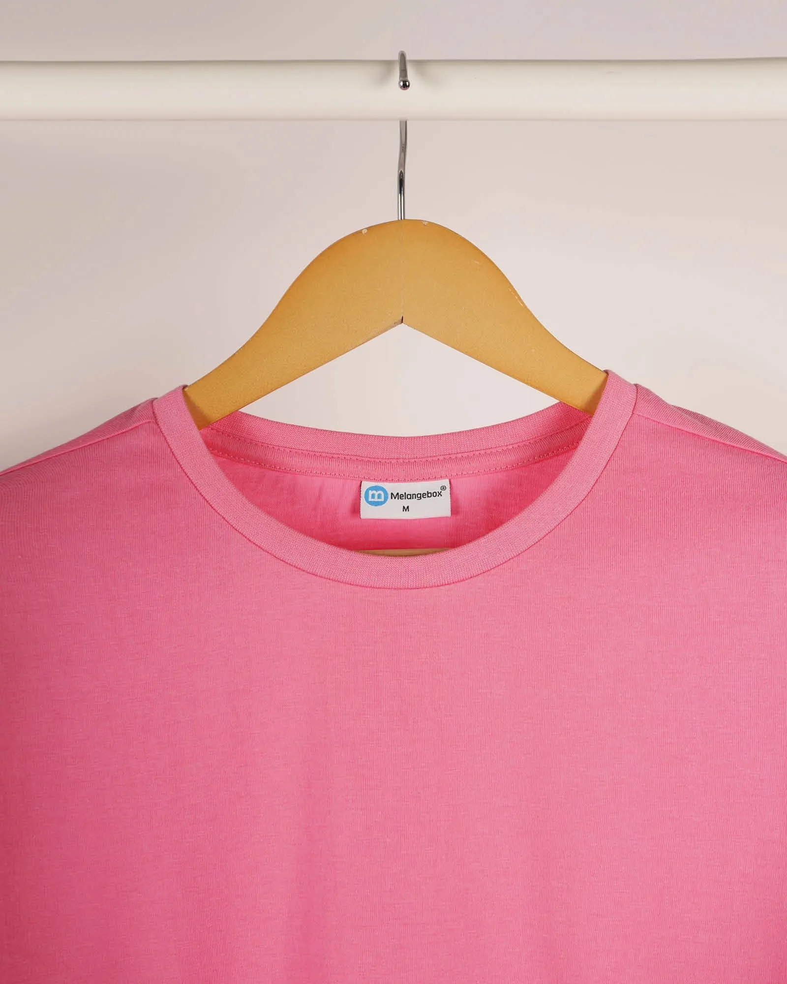 Half Sleeves Crew Neck: Salmon Pink